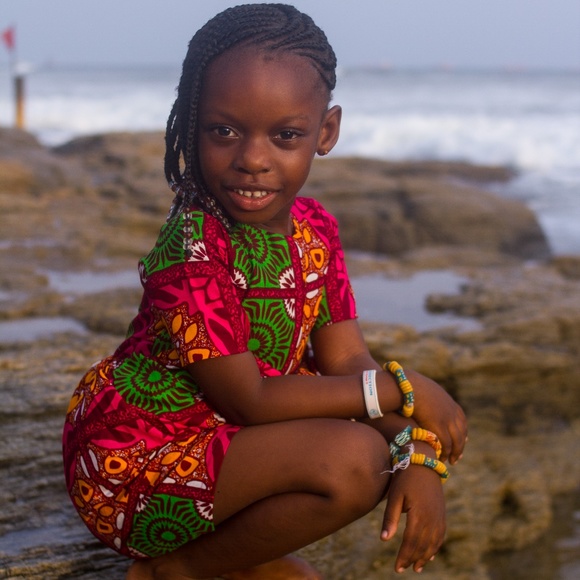 Pink African Ankara Girl Dress - Picture 2 of 6
